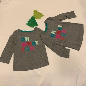 Cat & Jack Holiday Tops 12 months NWOT (2 pieces)